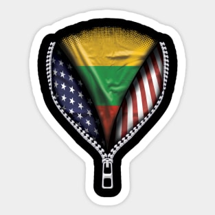 Lithuanian Flag  Lithuania Flag American Flag Zip Down - Gift for Lithuanian From Lithuania Sticker